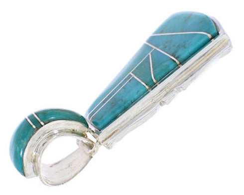 Southwest Turquoise And Sterling Silver Pendant EX29722